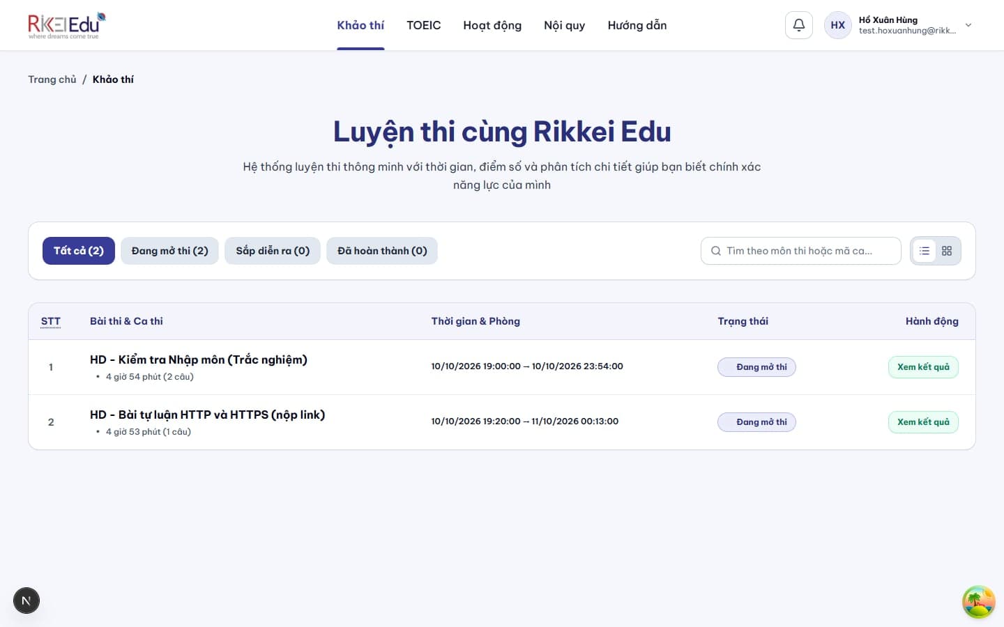 Sảnh ca thi chính thức